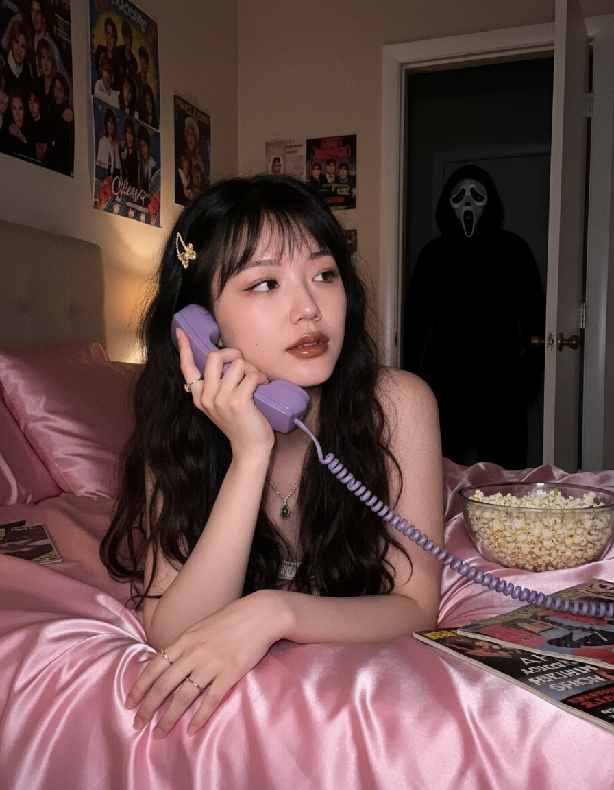 Halloween AI 🔪 Dreamy Pink Bedroom Terror